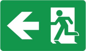 Eterna ISO 7010 Left Arrow Legend For Vecoexit3m Range