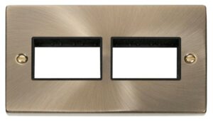 Click Deco 2 Gang Plate (3 X 3) Aperture Black