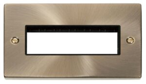 Click Deco 2 Gang Plate 6 In-Line Aperture Black