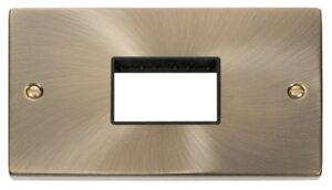 Click Deco Double Minigrid Plate Triple Aperture Black