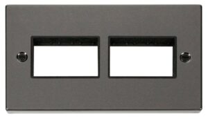 Click Deco 2 Gang Plate (3 X 3) Aperture Black