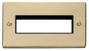 Click Deco 2 Gang Plate 6 In-Line Aperture Black