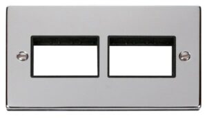 Click Deco 2 Gang Plate (3 X 3) Aperture Black