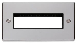 Click Deco 2 Gang Plate 6 In-Line Aperture Black