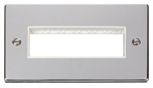 Click Deco 2 Gang Plate 6 In-Line Aperture White