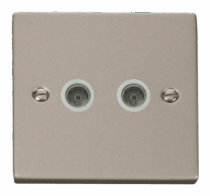 Click Deco Twin Coaxial Socket Outlet White