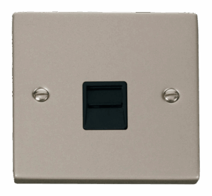 Click Deco Single Telephone Socket Outlet Secondary Black