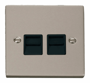 Click Deco Twin Telephone Socket Outlet Secondary Black