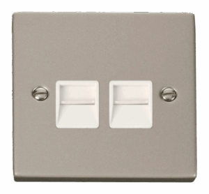 Click Deco Twin Telephone Socket Outlet Secondary White