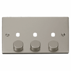 Click Deco Vppn 3 Gang Double Dimmer Plate & Knobs