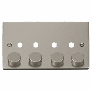 Click Deco Vppn 4 Gang Double Dimmer Plate & Knobs