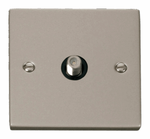 Click Deco 1 Gang Satellite Socket Outlet Black