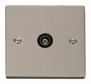 Click Deco Single Isolated Coaxial Socket Outlet Black