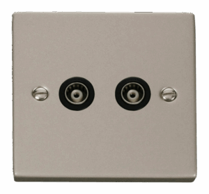 Click Deco Twin Isolated Coaxial Socket Outlet Black