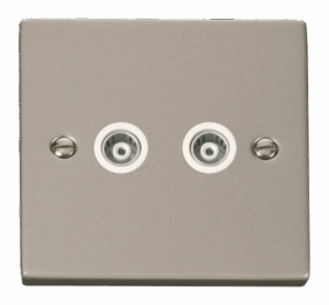 Click Deco Twin Isolated Coaxial Socket Outlet White