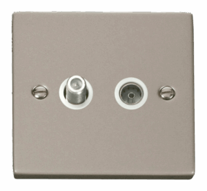 Click Deco 1 Gang Satellite & Coaxial Socket Outlet White