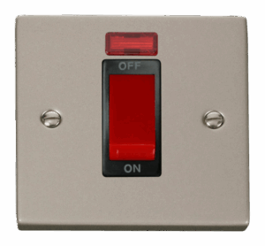 Click Deco 1 Gang 45A Dp Switch With Neon Black