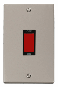 Click Deco 2 Gang 45A Dp Switch Black