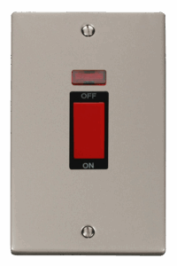 Click Deco 2 Gang 45A Dp Switch With Neon Black