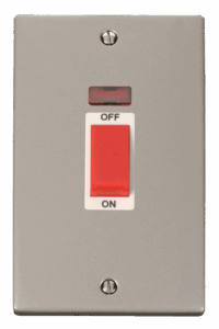 Click Deco 2 Gang 45A Dp Switch With Neon White