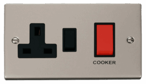 Click Deco 45A Dp Switch 13A Switched Socket Black