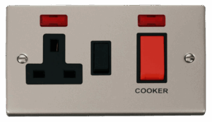 Click Deco 45A Dp Switch 13A Switched Socket & Neons (2) Black