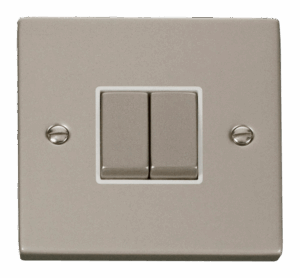 Click Deco 2 Gang 2 Way Ingot 10Ax Switch White