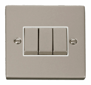 Click Deco 3 Gang 2 Way Ingot 10Ax Switch White