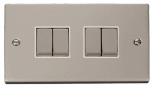 Click Deco 4 Gang 2 Way Ingot 10Ax Switch White