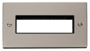 Click Deco 2 Gang Plate 6 In-Line Aperture Black