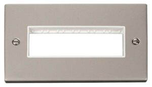 Click Deco 2 Gang Plate 6 In-Line Aperture White