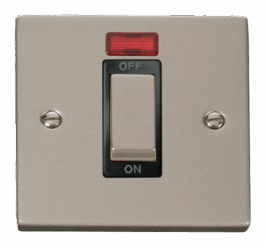 Click Deco Ingot 1 Gang 45A Dp Switch With Neon Black