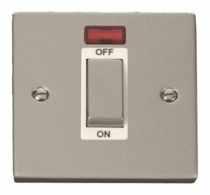 Click Deco Ingot 1 Gang 45A Dp Switch With Neon White