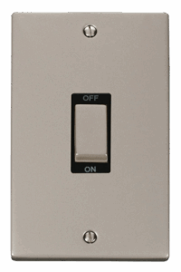 Click Deco Ingot 2 Gang 45A Dp Switch Black