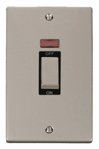 Click Deco Ingot 2 Gang 45A Dp Switch With Neon Black