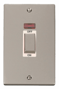 Click Deco Ingot 2 Gang 45A Dp Switch With Neon White