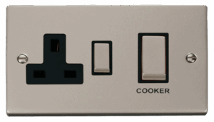 Click Deco Ingot 45A Dp Switch 13A Switched Socket Black