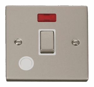 Click Deco 20A 1 Gang Dp Ingot Switch With Flex Outlet And Neon White