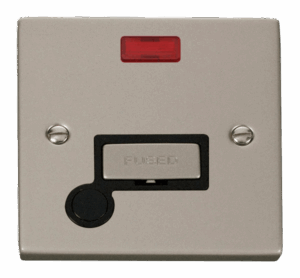 Click Deco 13A Fused Ingot Connection Unit With Flex Outlet & Neon Black