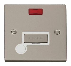 Click Deco 13A Fused Ingot Connection Unit With Flex Outlet & Neon White