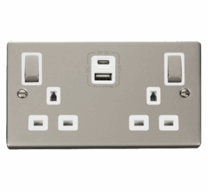 Click Deco 2G 13A Switch Skt 4.2A A&C Usb Ingot Vppn Wh