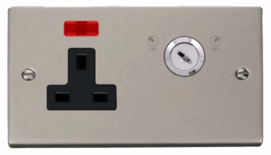 Click Deco 13A 1 Gang Dp Key Lockable Socket With Neon