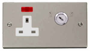 Click Deco 13A 1 Gang Dp Key Lockable Socket With Neon
