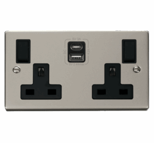 Click Deco 2G 13A Switch Skt 4.2A A&C Usb Vppn Bk