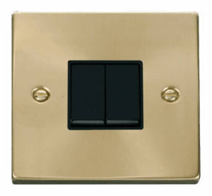 Click Deco 2 Gang 2 Way 10Ax Switch Black