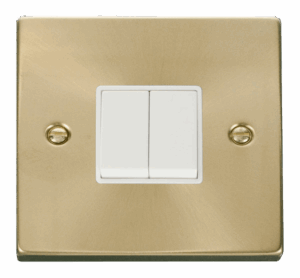 Click Deco 2 Gang 2 Way 10Ax Switch White