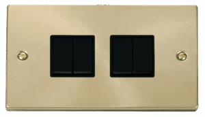 Click Deco 4 Gang 2 Way 10Ax Switch Black