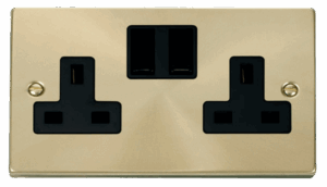 Click Deco 2 Gang 13A Dp Switched Socket Outlet Black