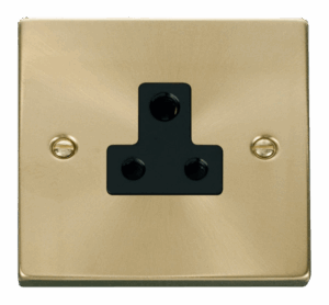 Click Deco 5A Round Pin Socket Outlet Black