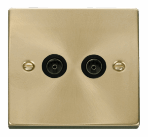 Click Deco Twin Coaxial Socket Outlet Black